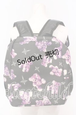 画像2: TRAVAS TOKYO / 総柄プリントバックパック  ブラックｘパープル O-25-09-03-026-PU-BG-YM-ZT0916A