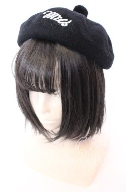 画像1: MILK / ポンポン付きベレー  クロ O-25-09-03-027-ML-AC-OW-OS