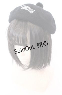画像1: MILK / ポンポン付きベレー  クロ O-25-09-03-027-ML-AC-OW-OS