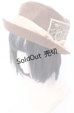 画像1: axes femme / プリント入りカンカン帽  ブラウン系 O-25-09-03-034-AX-AC-IG-OS