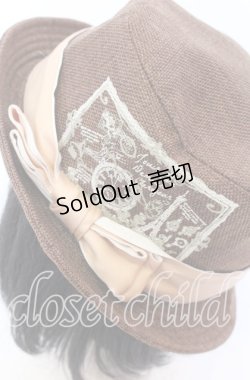 画像2: axes femme / プリント入りカンカン帽  ブラウン系 O-25-09-03-034-AX-AC-IG-OS