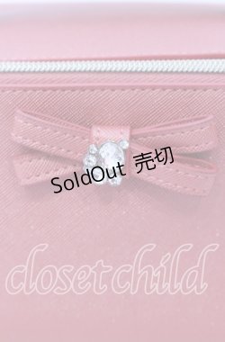 画像2: m petit by misako / ビジューリボンポーチ  アカ O-25-09-03-050-LO-ZA-OW-OS