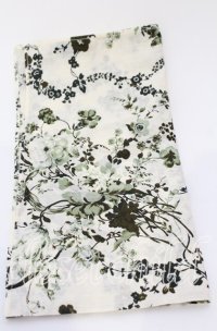 INGEBORG / ハンカチーフ  薔薇柄 アイボリー×グリーン系 O-25-09-03-059-LO-ZA-IG-ZT488-F006