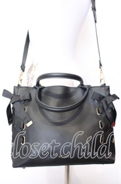 画像1: m petit by misako / AMレースアップ 2WAY トートバッグ  クロ O-25-09-03-012-LO-BG-IG-OS