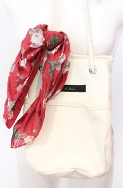 画像1: Ph Blue / スカーフ付きバッグ  シロ×ワイン O-25-09-03-019-LO-BG-OW-OS