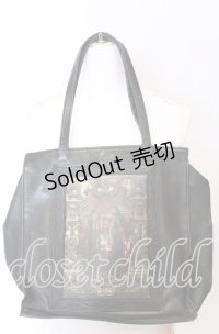 Jean Paul GAULTIER / 宗教画柄トートバッグ  ブラック O-25-09-03-021-GO-BG-IG-ZT-K023