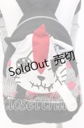 HANGRY&ANGRY / HANGRYフェイスリュックサック  ブラック×ホワイト O-25-09-03-022-HN-BG-IG-OS