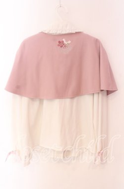 画像4: Amavel / 鈴猫みくじの縁結ケープ付ブラウス F ピンクｘシロ O-25-09-04-028-CA-BL-YM-OS