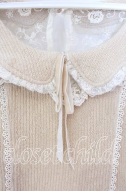 画像2: LIZ LISA / レース切り替えニットワンピース  ベージュ O-25-09-04-030-LO-OP-OW-OS