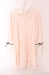 Ank Rouge / レース袖胸あきワンピース M ピンク O-25-09-04-031-CA-OP-OW-ZT383