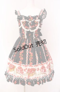 画像1: BABY,THE STARS SHINE BRIGHT / BABYいちごタルトジャンパースカート  クロ O-25-09-04-004-BA-OP-IG-OS