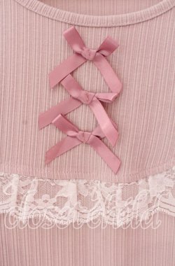 画像2: Ank Rouge / 3つリボンスピンドルトップス M ピンク O-25-09-04-035-CA-TO-OW-OS