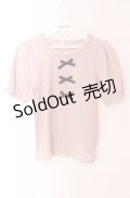 Ank Rouge / パール配色3つリボントップス M ピンク O-25-09-04-037-CA-TO-OW-OS
