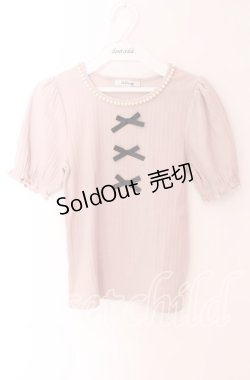 画像1: Ank Rouge / パール配色3つリボントップス M ピンク O-25-09-04-037-CA-TO-OW-OS