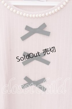 画像2: Ank Rouge / パール配色3つリボントップス M ピンク O-25-09-04-037-CA-TO-OW-OS