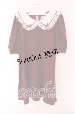 画像1: Ank Rouge / はしごレースカットワンピース M ワイン O-25-09-04-038-CA-OP-OW-OS