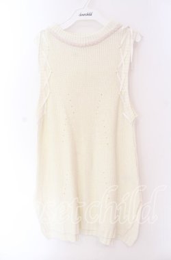 画像1: axes femme / レースアップノースリニットワンピース M キナリ O-25-09-04-042-AX-OP-OW-OS