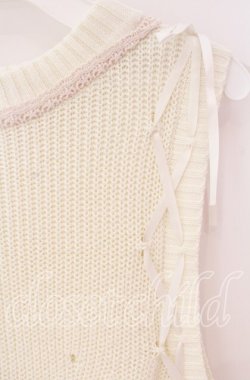 画像2: axes femme / レースアップノースリニットワンピース M キナリ O-25-09-04-042-AX-OP-OW-OS