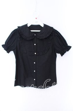 画像1: Ank Rouge / ヨークタック丸襟ブラウス M クロ O-25-09-04-046-CA-BL-OW-OS
