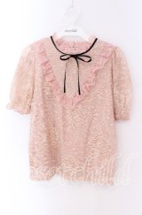 Ank Rouge / リボン配色総レースプルオーバー M ピンク O-25-09-04-048-CA-TO-OW-ZT162