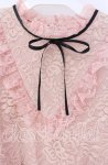 画像2: 【SALE】Ank Rouge / リボン配色総レースプルオーバー M ピンク O-25-09-04-048-CA-TO-OW-ZT162 (2)