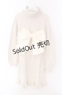 merry jenny / リボンニットワンピース F ベージュ O-25-09-04-050-LO-TO-OW-ZT383