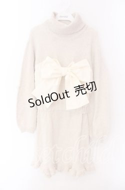 画像1: merry jenny / リボンニットワンピース F ベージュ O-25-09-04-050-LO-TO-OW-ZT383