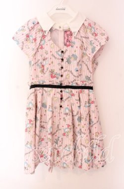 画像1: Honey Bunch / アリス柄ワンピース  ピンク O-25-09-04-055-LO-OP-IG-OS