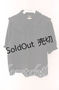 Rojita / フリル衿ブローチ付き半袖ブラウス【ブローチ欠品】 F クロ O-25-09-04-058-LO-BL-OW-OS
