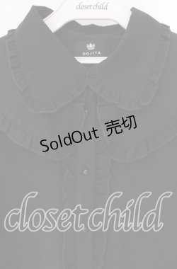 画像2: Rojita / フリル衿ブローチ付き半袖ブラウス【ブローチ欠品】 F クロ O-25-09-04-058-LO-BL-OW-OS