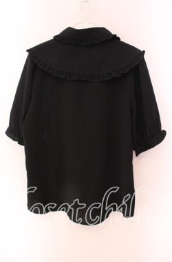 画像3: Rojita / フリル衿ブローチ付き半袖ブラウス【ブローチ欠品】 F クロ O-25-09-04-058-LO-BL-OW-OS