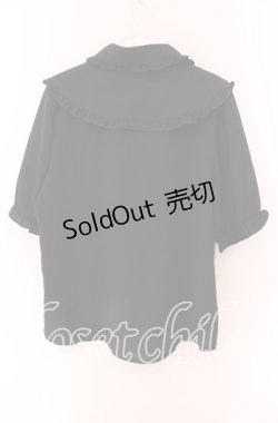 画像3: Rojita / フリル衿ブローチ付き半袖ブラウス【ブローチ欠品】 F クロ O-25-09-04-058-LO-BL-OW-OS