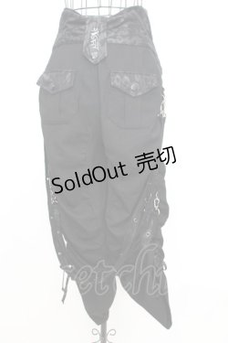 画像4: Qutie Frash / ストラップ付きギャザーパンツ L ブラック O-25-09-04-1003-QU-PA-OW-OS