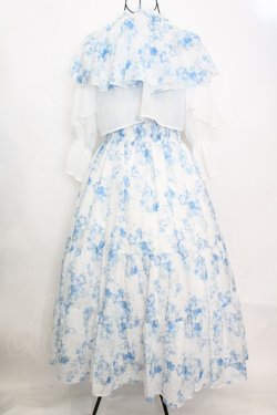 画像3: axes femme / ネモフィラプリントブラウス×ワンピース F シロ×アオ O-25-09-04-1035-AX-OP-OW-OS