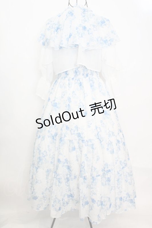 画像3: 【SALE】axes femme / ネモフィラプリントブラウス×ワンピース F シロ×アオ O-25-09-04-1035-AX-OP-OW-ZT359 (3)