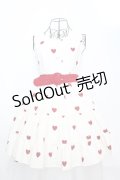 mille fille closet by LODISPOTTO / RetroFrenchハートワンピース M アイボリー×アカ O-25-09-04-1042-LO-OP-OW-OS