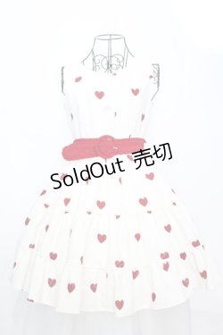 画像1: mille fille closet by LODISPOTTO / RetroFrenchハートワンピース M アイボリー×アカ O-25-09-04-1042-LO-OP-OW-OS