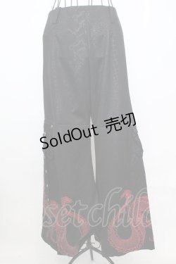 画像3: Qutie Frash / ドラゴンptバギーパンツ  ブラック×レッド O-25-09-04-1001-QU-PA-OW-OS