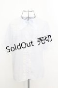 axes femme kawaii / ドットチュール半袖ブラウス M サックス O-25-09-04-1010-AX-BL-YM-ZT082