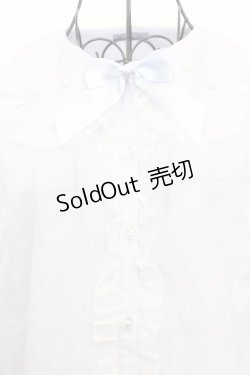 画像2: axes femme kawaii / ドットチュール半袖ブラウス M サックス O-25-09-04-1010-AX-BL-YM-ZT082