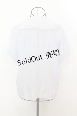 画像4: axes femme kawaii / ドットチュール半袖ブラウス M サックス O-25-09-04-1010-AX-BL-YM-ZT082