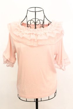 画像1: axes femme / ドット×チュールフリルプルオーバー F ピンク O-25-09-04-1015-AX-TO-OW-OS