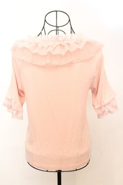 画像2: axes femme / ドット×チュールフリルプルオーバー F ピンク O-25-09-04-1015-AX-TO-OW-OS