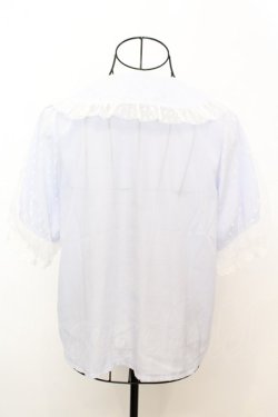 画像3: axes femme kawaii / ドットチュール半袖ブラウス M ラベンダー O-25-09-04-1016-AX-BL-OW-OS