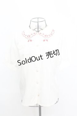 画像1: axes femme POETIQUE / ストロベリー刺繍ブラウス F キナリ O-25-09-04-1017-AX-BL-OW-OS