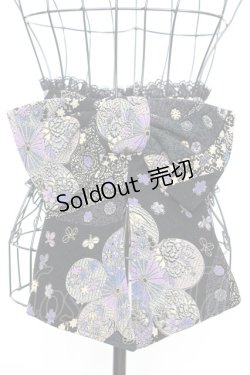 画像2: Qutie Frash / ちりめんリボン帯コルセット  ブラック O-25-09-04-1018-QU-TO-OW-OS