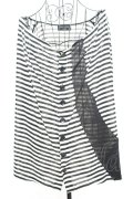 BPN FOR MEN / ボーダー変形カーディガン M ブラック×ホワイト O-25-09-04-1020-GO-TO-OW-OS