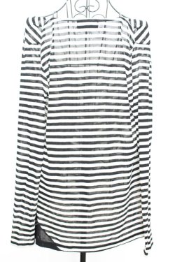 画像2: BPN FOR MEN / ボーダー変形カーディガン M ブラック×ホワイト O-25-09-04-1020-GO-TO-OW-OS