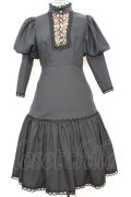 菫コルセット / ビジューとリボン刺繍のドレス  クロ O-25-09-04-1024-LO-OP-OW-OS