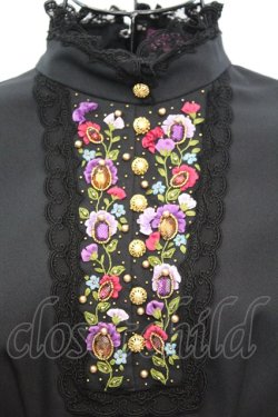 画像2: 菫コルセット / ビジューとリボン刺繍のドレス  クロ O-25-09-04-1024-LO-OP-OW-OS